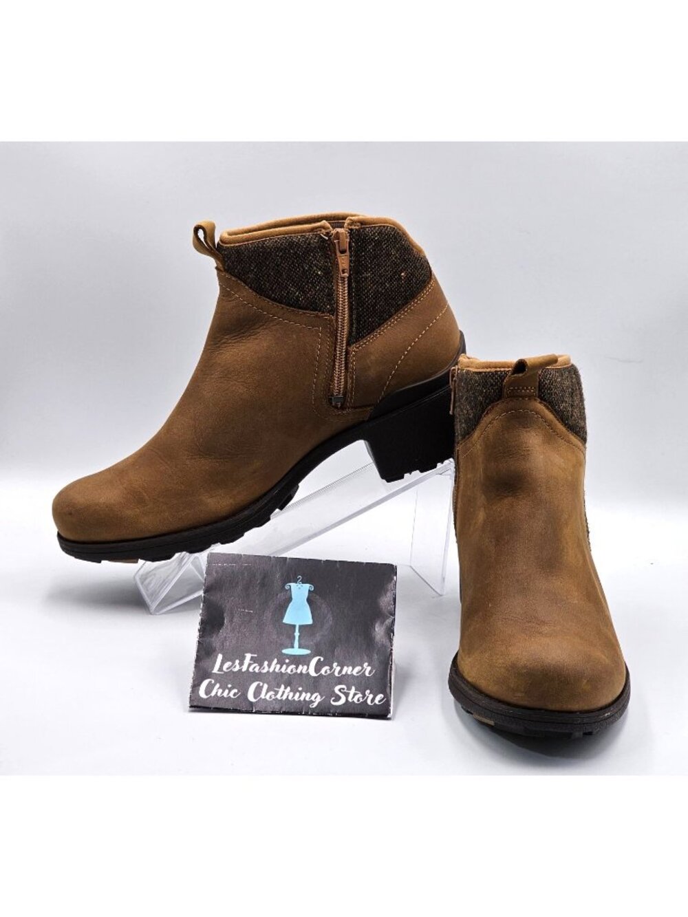 Merrell Women's Tan Leather Chateau Mid Pull Waterproof Ankle Boots Size 10 2951